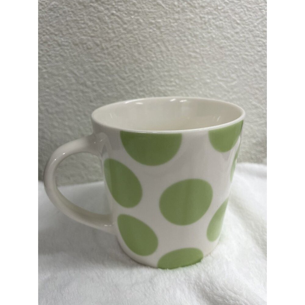 Starbucks Green Polka Dots Spots 14 oz Coffee Mug Cup Winter 2005 Collection New